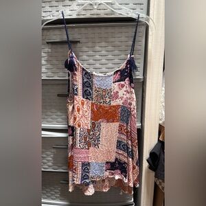 Patchwork Spaghetti Strap Top
